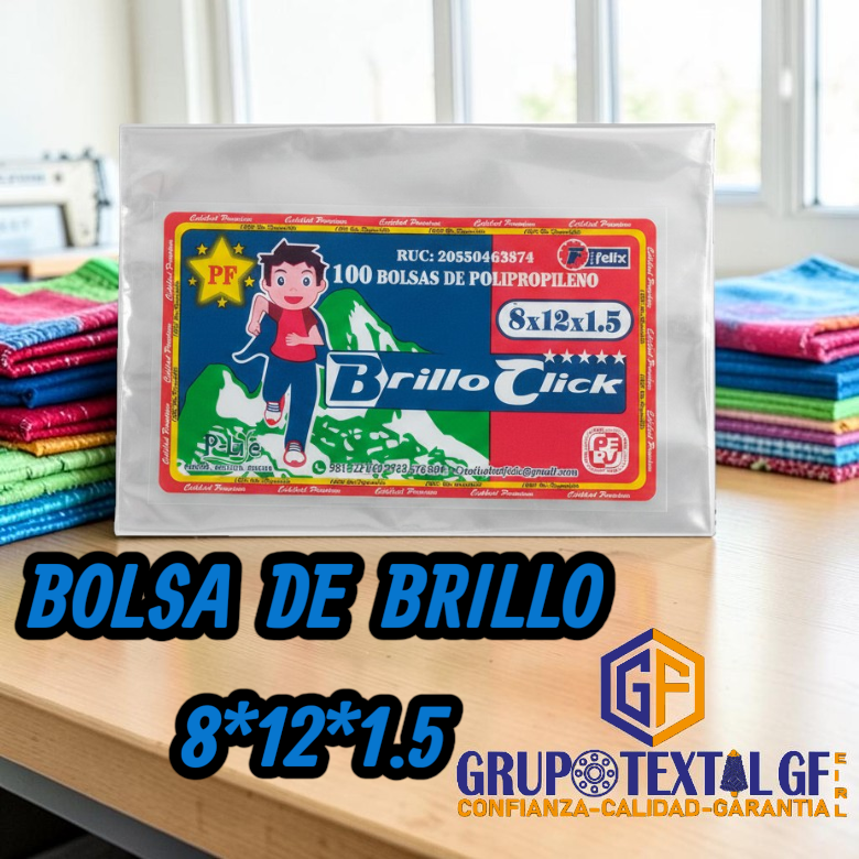 BOLSA DE BRILLO 8*12*1.5
