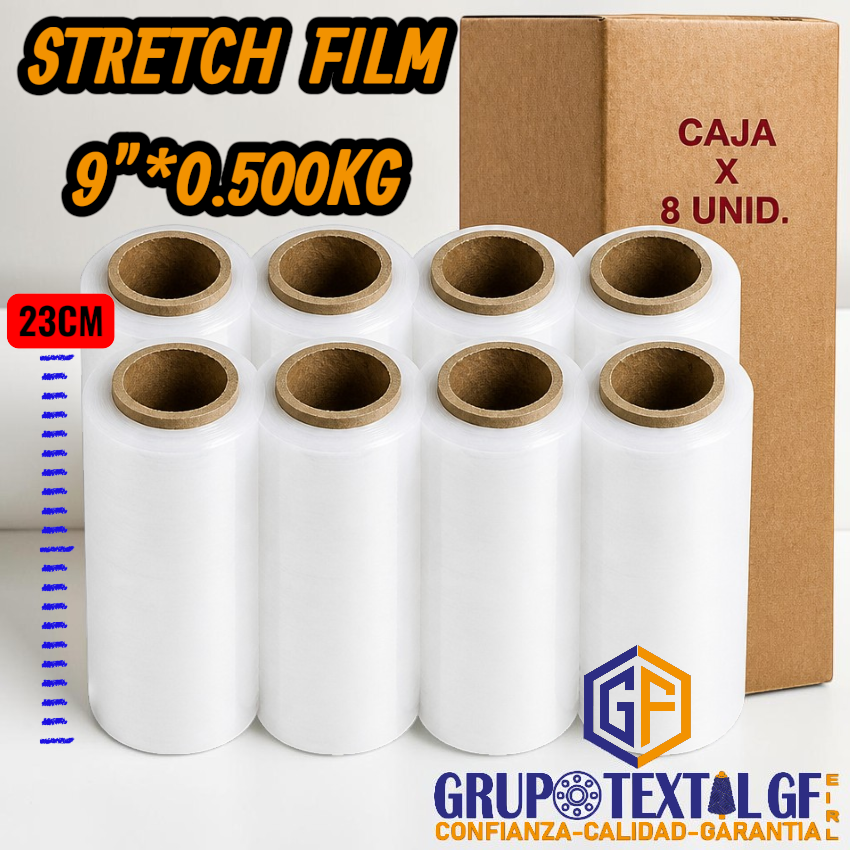 STRETCH FILM TRANSPARENTE 9"*0.500KG