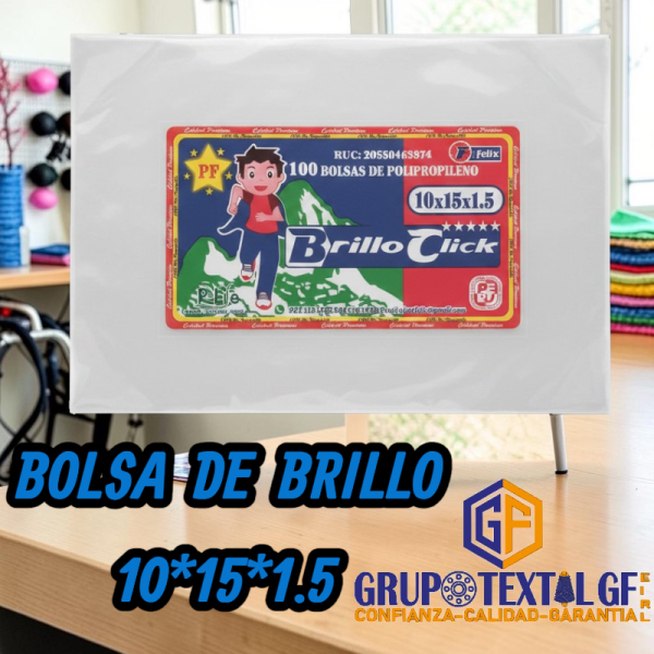 BOLSA DE BRILLO 10*15*1.5