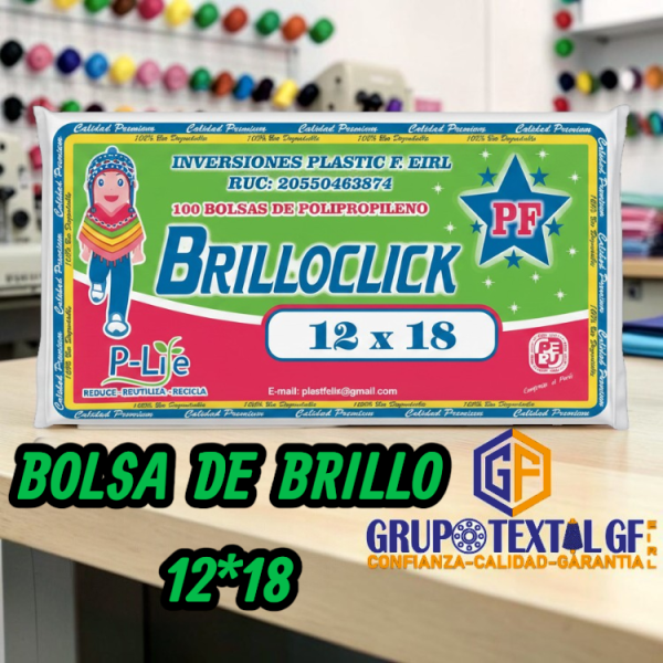 BOLSA DE BRILLO 12*18