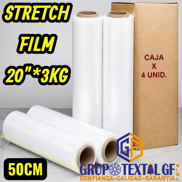 STRETCH FILM TRANSPARENTE 20"*3KG